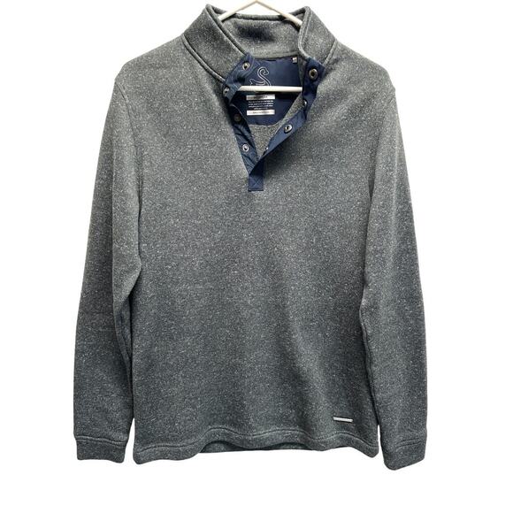 Swannies Golf Wolff Fleece Pullover 1/4 Snap Grey Gray Charcoal Men Med - Picture 1 of 8